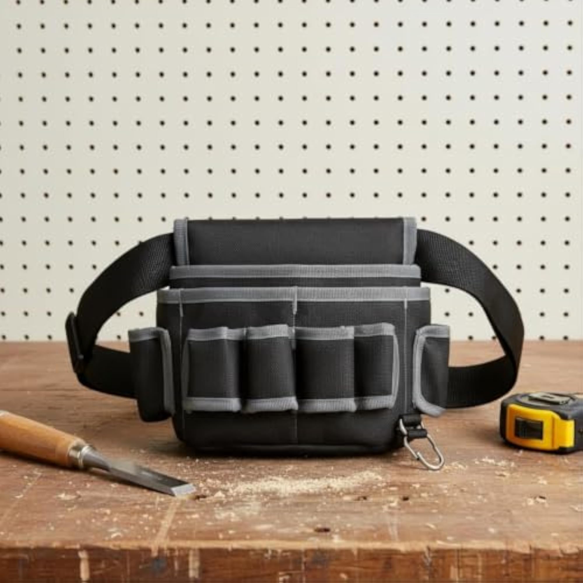 Wear-Resistant Multi-Pocket Waist Tool Bag